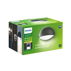Philips DUST UDENDØRS VÆGLAMPE ANTHRACITE 3W New