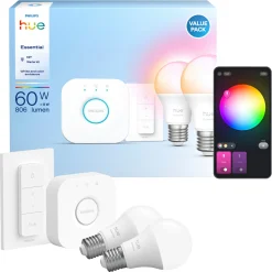 Philips Hue E WCA 2 X E27, BRIDGE & DIM. SWITCH STARTSÆT Sale