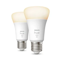 Philips Hue W 2-PAK SMART LED PÆRE E27 STANDARD 9W Best