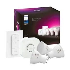 Philips Hue WCA 3 X GU10, BRIDGE & DIM. SWITCH STARTSÆT^ Smart Belysning