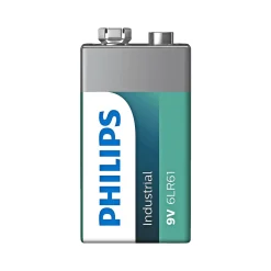 Philips INDUSTRIAL ALKALINE 9V BATTERI 10 STK/PAK^ Batterier