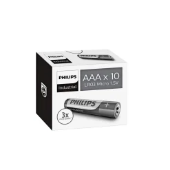 Philips INDUSTRIAL ALKALINE AAA BATTERI 10 STK/PAK^ Batterier
