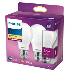 Philips 2-PAK LED PÆRE STANDARD E27 7W Best