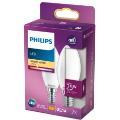 Philips 2-PAK MAT LED PÆRE KERTE E14 2W Discount
