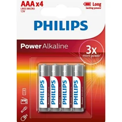 Philips POWER ALKALINE AAA BATTERI 4 STK/PK Outlet