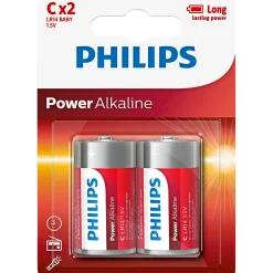 Philips POWER ALKALINE C BATTERI 2 STK/PAK^ Batterier