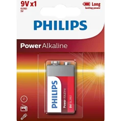 Philips POWER ALKALINE 9V BATTERI 1 STK/PAK^ Batterier
