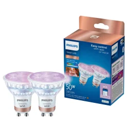 Philips Smart COLOR 2-PAK LED PÆRE GU10 SPOT 5W^ Smart Belysning
