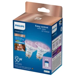 Philips Smart COLOR 2-PAK LED PÆRE GU10 SPOT 5W^ Smart Belysning