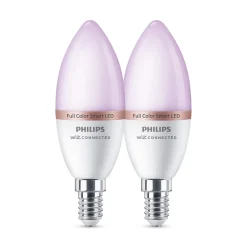 Philips Smart COLOR 2-PAK LED PÆRE E14 KERTE 5W Discount