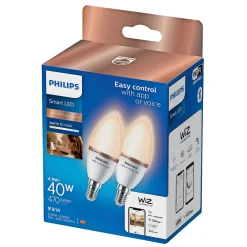 Philips Smart TUNABLE WHITE 2-PAK LED PÆRE E14 KERTE 5W Sale