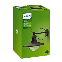 Philips TOPIARY UDENDØRS VÆGLAMPE SORT 60W Hot