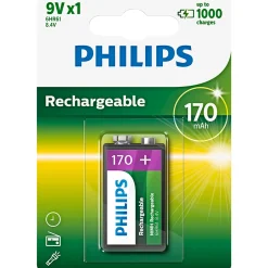 Philips 9V GENOPLADELIGT BATTERI 1 STK/PAK^ Batterier