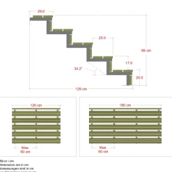 Plus 5 TRIN TERRASSETRAPPE 1800 X 880 MM