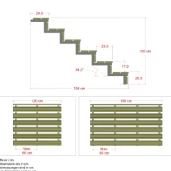 Plus 6 TRIN TERRASSETRAPPE 1800 X 1050 MM^ Trappevanger
