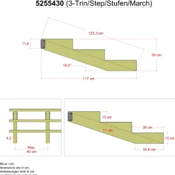 Plus 3 TRIN TRAPPEVANGE 42 X 390 MM Clearance