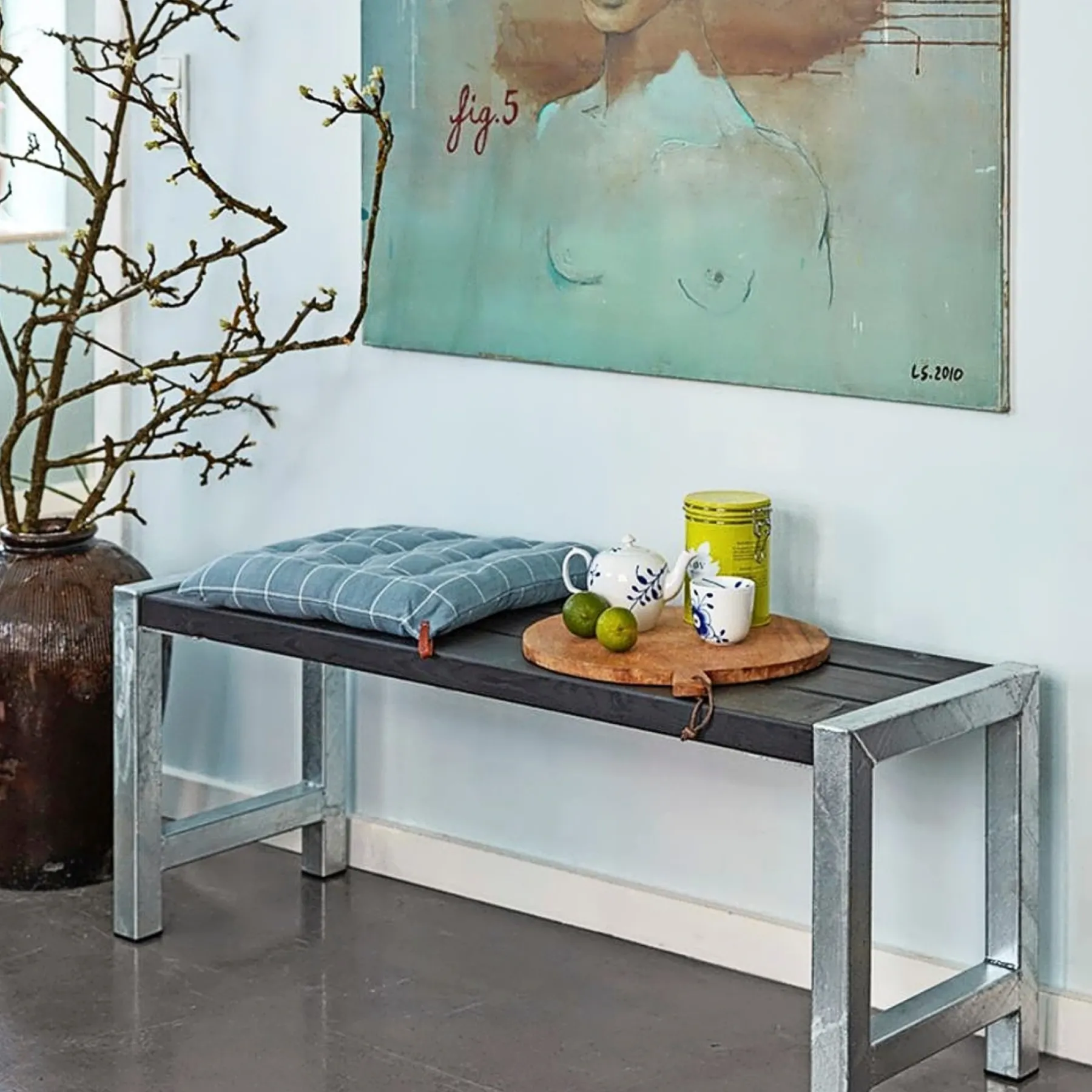Plus CAFE BÆNK SORT 127 CM^ Havebænke