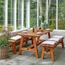 Plus COUNTRY PLANKEBÆNK TEAK 177 CM^ Havebænke