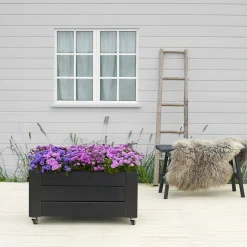 Plus CUBIC BLOMSTERKASSE SORT 45 X 50 X 87 CM^ Højbede & Plantekasser