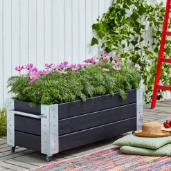 Plus CUBIC BLOMSTERKASSE SORT 45 X 50 X 120 CM^ Højbede & Plantekasser