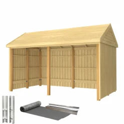 Plus INKL. TAGPAP/ALULISTER/H-STOLPEFØDDER HAVEHUS 10 M² New