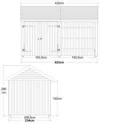 Plus INKL. TAGPAP/ALULISTER/H-STOLPEFØDDER HAVEHUS 10 M²^ Redskabsskure