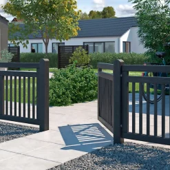 Plus LINEA LÅGE FUNGICIDBEHANDLET OG GRUNDMALET SORT 100 X 80 CM^ Træhegn