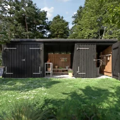 Plus NORDIC 3-MODUL INKL. TAGPAP/ALULISTER MULTIHAVEHUS 14 M2^ Redskabsskure