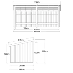 Plus NORDIC 2-MODUL STANDARD MULTIHAVEHUS 9,5 M²^ Redskabsskure