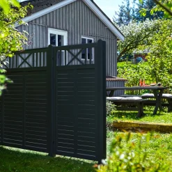 Plus NOSTALGI HEGN FUNGICIDBEHANDLET & GRUNDMALET 2 GANGE SORT 90 X 180 CM^ Træhegn