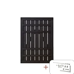 Plus RUSTIK ENKELT LÅGE FUNGICIDBEHANDLET & GRUNDMALET 2 GANGE SORT 100 X 138 CM^ Træhegn