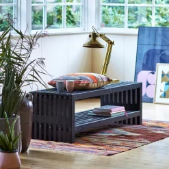 Plus RUSTIK TRALLEBÆNK SORT 138 CM^ Havebænke