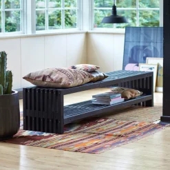 Plus RUSTIK TRALLEBÆNK SORT 218 CM^ Havebænke