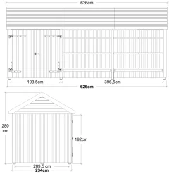 Plus STANDARD HAVEHUS 14,5 M2^ Redskabsskure