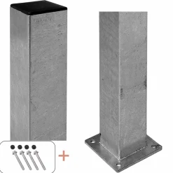 Plus STOLPE VARMGALVANISERET STÅL 8 X 8 X 132 CM New