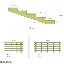 Plus TERRASSETRAPPE 1200 X 680 MM Outlet