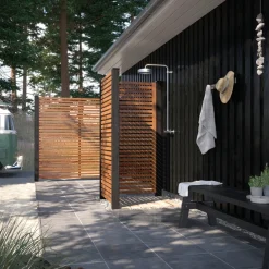 Plus TOKYO HEGN THERMOWOOD® GYLDENBRUN 180 X 180 CM^ Træhegn
