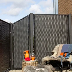 Plus TREND SKRÅELEMENT KUNSTOFHEGN POLYRATTAN 55 X 140 CM^ Hegn Nemt Vedligehold