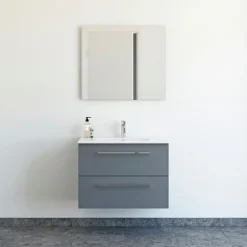 Scanbad DINA INKL. SELECT SPEJL BADMØBEL GRÅ MAT 2 SKUFFER 81 CM Online