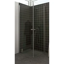 Scanbad FLEXI MAT ALU PROFIL, 1 STK. BRUSEDØR KLAR GLAS 79 CM New