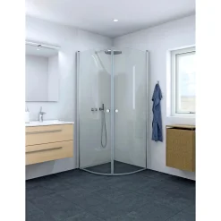Scanbad FLEXI MAT ALU PROFIL, 1 STK. BRUSEDØR 84 CM KLART GLAS