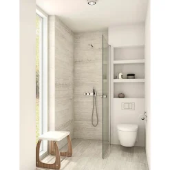 Scanbad FLEXI MAT ALU PROFIL, 1 STK. BRUSEDØR KLAR GLAS 89 CM^ Brusevægge