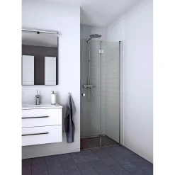 Scanbad FLEXI MAT ALU PROFIL, 1 STK. FOLDEDØR KLAR GLAS 89 CM^ Brusevægge