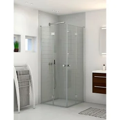 Scanbad FLEXI MAT ALU PROFIL, 1 STK. FOLDEDØR KLAR GLAS 79 CM^ Brusevægge