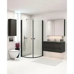 Scanbad FLEXI SORT PROFIL, 1 STK. BRUSEDØR 74 CM KLART GLAS^ Brusevægge