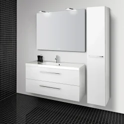 Scanbad MULTO BADMØBEL HVID MAT MED METALSKUFFER 120 CM Outlet