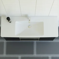Scanbad MULTO LOTTO XL BADMØBEL SORT MED METALSKUFFER 125 CM^ Badeværelsesmøbler