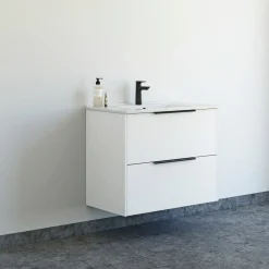 Scanbad NOW GLAT BADMØBEL HVID MAT 2 SKUFFER 81 CM