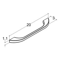 Scanbad PLAY GREB BLANK KROM 20 CM^ Badeværelsesmøbler