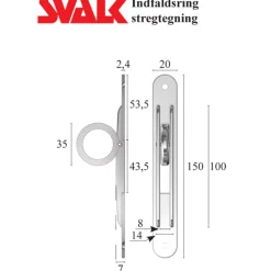 Svalk INDFALDSRING 150 MM, BREDDE: 20 MM RUSTFRIT STÅL^ Vindues- & Dørbeslag